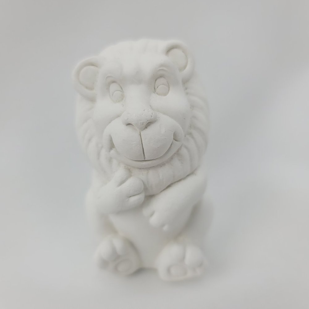 New Unpainted Greenbriar Plaster Lion Figurine 3.5" Tall Ready to Paint Figure